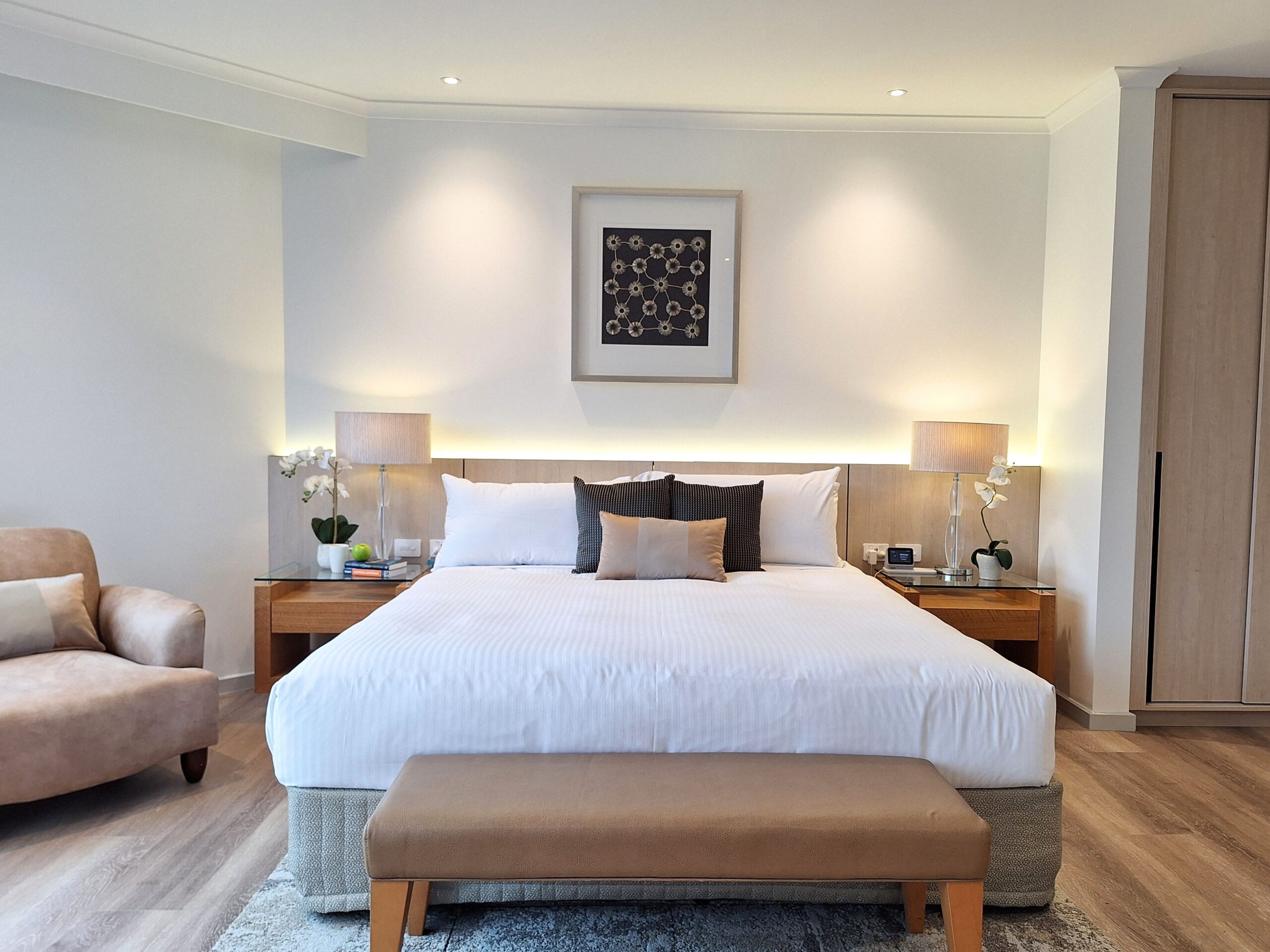 Cozy hotel bedroom
