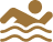 Swimming icon with waves