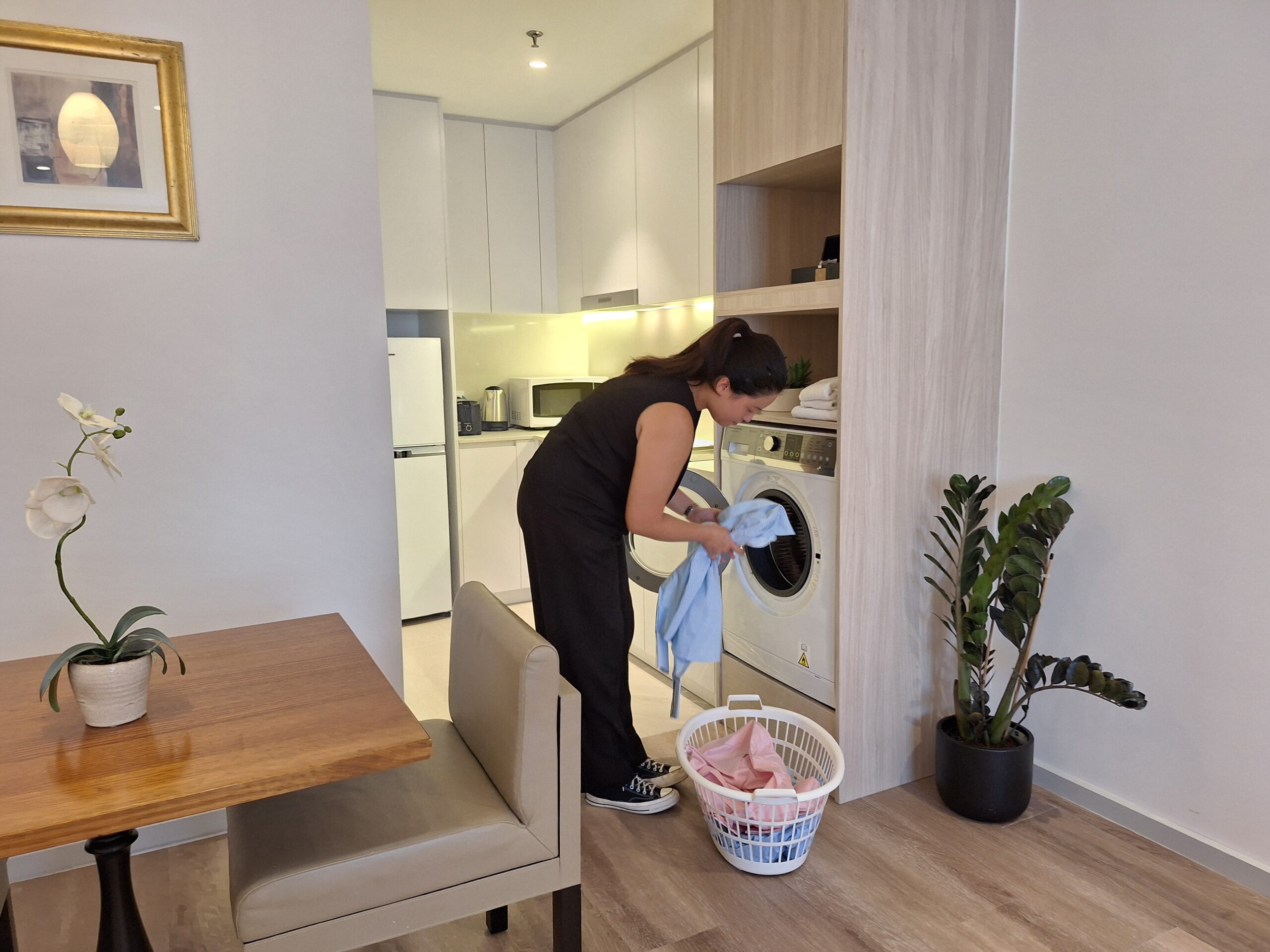 a person doing a laundry