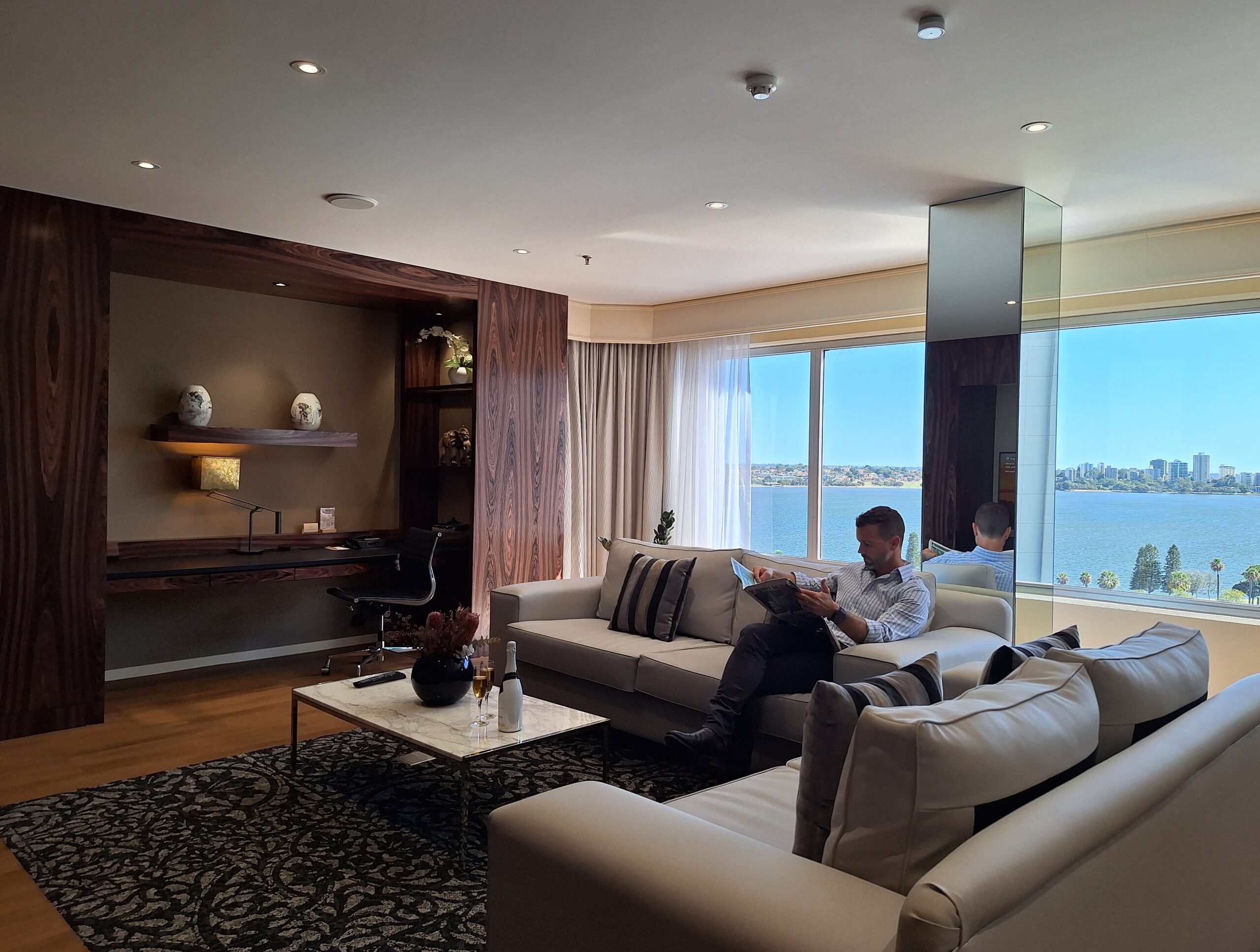 Hotel suite with lake view