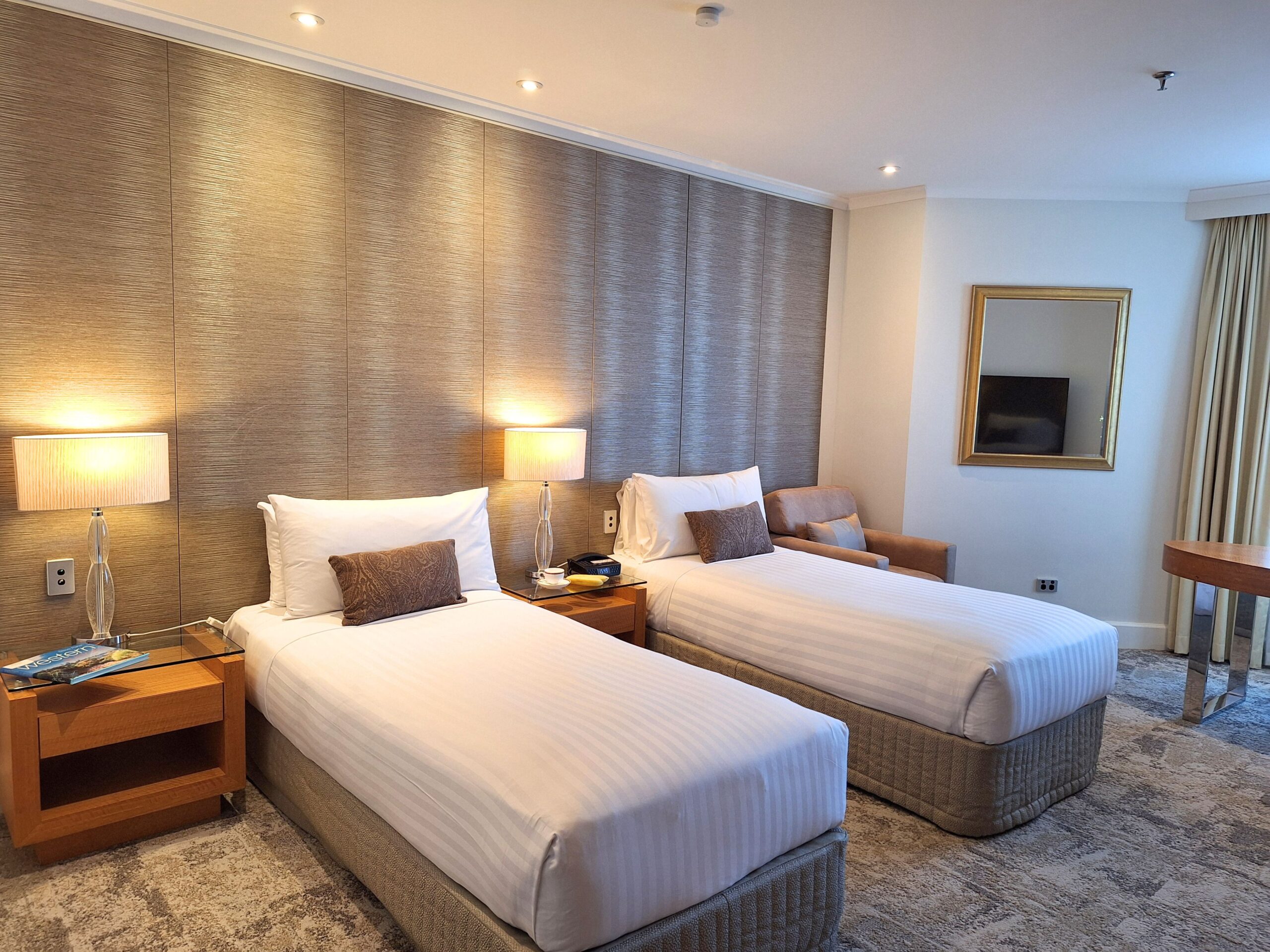 Hotel room with twin bedroom