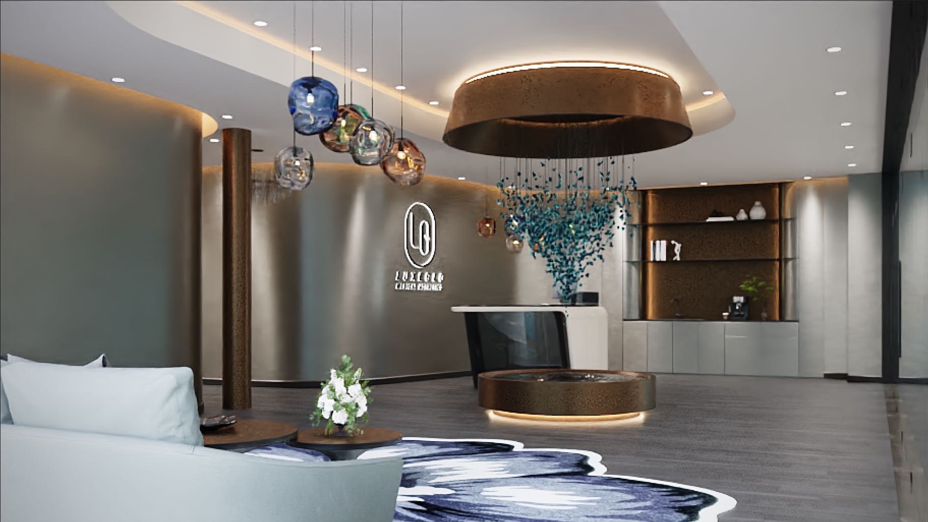 hotel lobby with modern decor